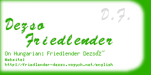 dezso friedlender business card
